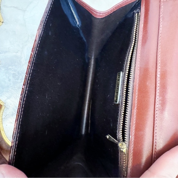Vintage Brown Italian Snakeskin Small Bag Classic Elegant Preppy - Picture 9 of 16